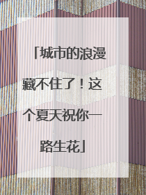 城市的浪漫藏不住了！这个夏天祝你一路生花