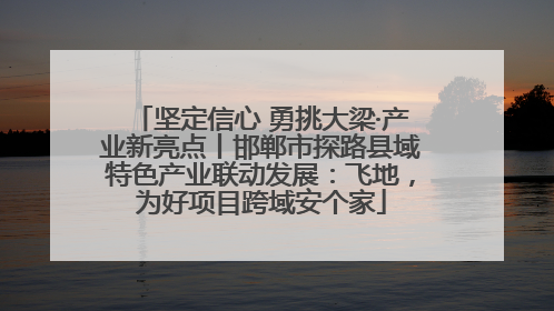 坚定信心 勇挑大梁·产业新亮点丨邯郸市探路县域特色产业联动发展：飞地，为好项目跨域安个家