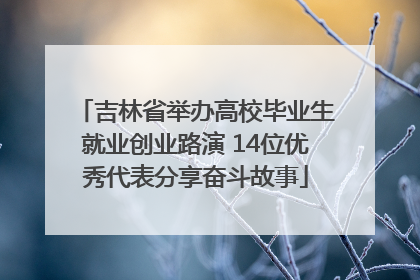 吉林省举办高校毕业生就业创业路演 14位优秀代表分享奋斗故事