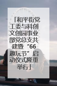 和平街党工委与科创文创园事业部党总支共建暨“66趣玩节”启动仪式隆重举行