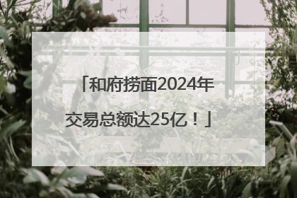 和府捞面2024年交易总额达25亿！