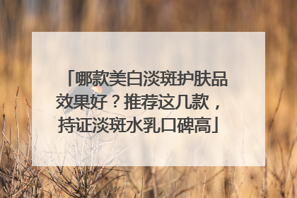 哪款美白淡斑护肤品效果好？推荐这几款，持证淡斑水乳口碑高