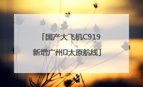 国产大飞机C919新增广州⇌太原航线