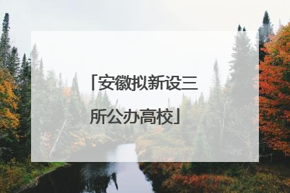 安徽拟新设三所公办高校