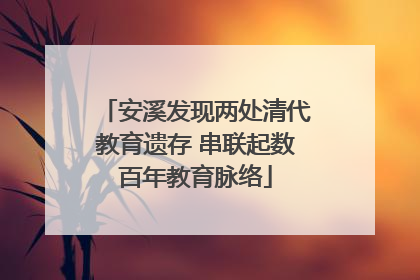 安溪发现两处清代教育遗存 串联起数百年教育脉络