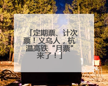 定期票、计次票！义乌人，杭温高铁“月票”来了！