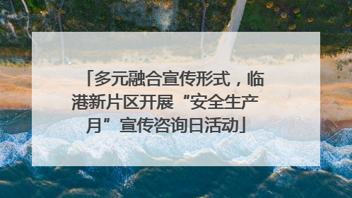 多元融合宣传形式，临港新片区开展“安全生产月”宣传咨询日活动