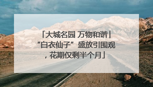 大城名园 万物和谐│“白衣仙子”盛放引围观，花期仅剩半个月