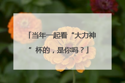 当年一起看“大力神”杯的，是你吗？