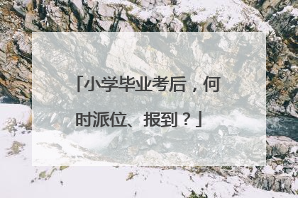 小学毕业考后，何时派位、报到？