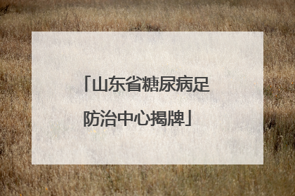 山东省糖尿病足防治中心揭牌