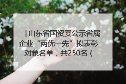 山东省国资委公示省属企业“两优一先”拟表彰对象名单，共250名（个）党员和党组织