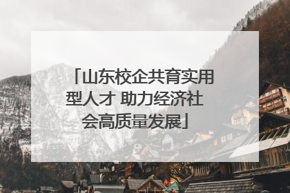 山东校企共育实用型人才 助力经济社会高质量发展
