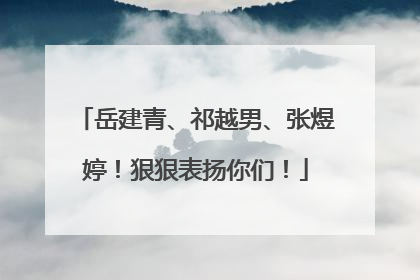 岳建青、祁越男、张煜婷！狠狠表扬你们！