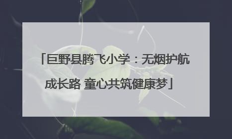 巨野县腾飞小学：无烟护航成长路 童心共筑健康梦
