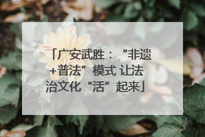 广安武胜：“非遗+普法”模式 让法治文化“活”起来