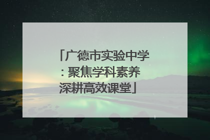 广德市实验中学：聚焦学科素养 深耕高效课堂