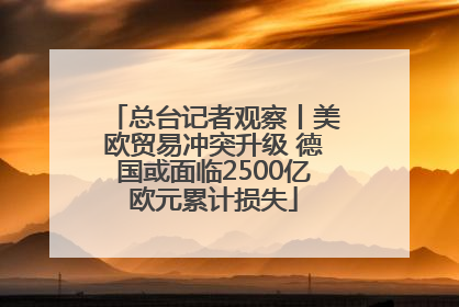 总台记者观察丨美欧贸易冲突升级 德国或面临2500亿欧元累计损失
