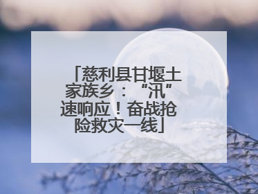 慈利县甘堰土家族乡：“汛”速响应！奋战抢险救灾一线