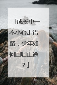 成长中一不小心走错路，少年如何回归正途？
