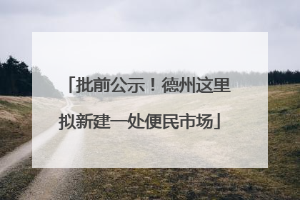 批前公示！德州这里拟新建一处便民市场