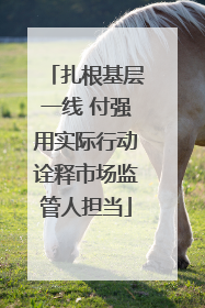 扎根基层一线 付强用实际行动诠释市场监管人担当