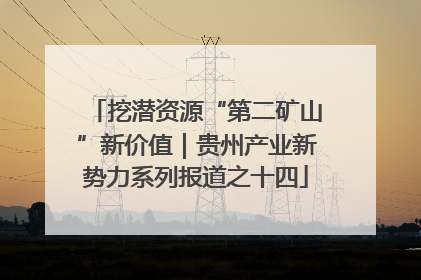 挖潜资源“第二矿山”新价值｜贵州产业新势力系列报道之十四
