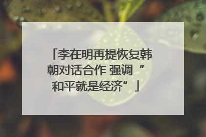 李在明再提恢复韩朝对话合作 强调“和平就是经济”