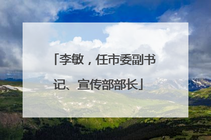 李敏，任市委副书记、宣传部部长