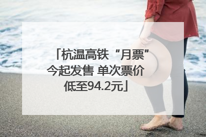 杭温高铁“月票”今起发售 单次票价低至94.2元