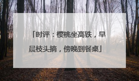 时评：樱桃坐高铁，早晨枝头摘，傍晚到餐桌