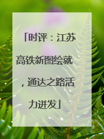 时评：江苏高铁新图绘就，通达之路活力迸发