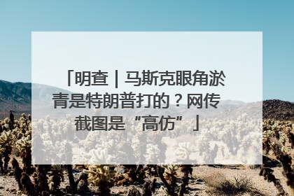 明查｜马斯克眼角淤青是特朗普打的？网传截图是“高仿”