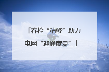 春检“精修”助力电网“迎峰度夏”