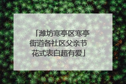 潍坊寒亭区寒亭街道各社区父亲节花式表白超有爱