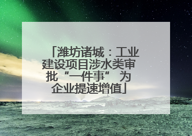 潍坊诸城：工业建设项目涉水类审批“一件事” 为企业提速增值