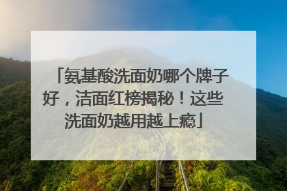 氨基酸洗面奶哪个牌子好，洁面红榜揭秘！这些洗面奶越用越上瘾