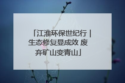 江淮环保世纪行｜生态修复显成效 废弃矿山变青山