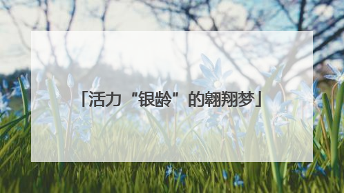 活力“银龄”的翱翔梦