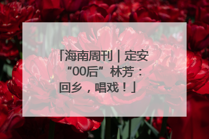 海南周刊｜定安“00后”林芳：回乡，唱戏！