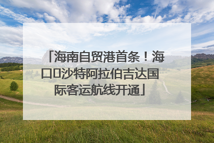海南自贸港首条！海口⇌沙特阿拉伯吉达国际客运航线开通