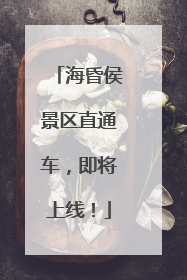 海昏侯景区直通车，即将上线！