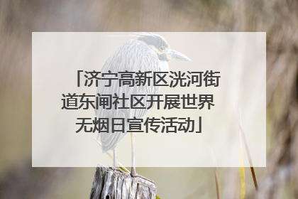 济宁高新区洸河街道东闸社区开展世界无烟日宣传活动