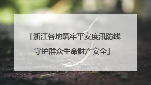 浙江各地筑牢平安度汛防线 守护群众生命财产安全