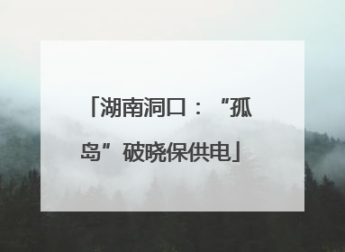 湖南洞口：“孤岛”破晓保供电