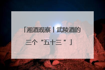 湘酒观察丨武陵酒的三个“五十三 ”