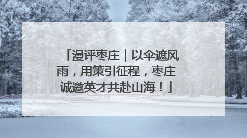 漫评枣庄｜以伞遮风雨，用策引征程，枣庄诚邀英才共赴山海！