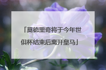 莫德里奇将于今年世俱杯结束后离开皇马