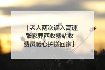 老人两次误入高速 张家界西收费站收费员暖心护送回家