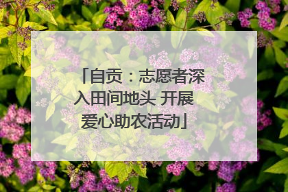 自贡：志愿者深入田间地头 开展爱心助农活动